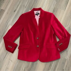 Talbots Vibrant Red Velvet Blazer Size 12 Petite